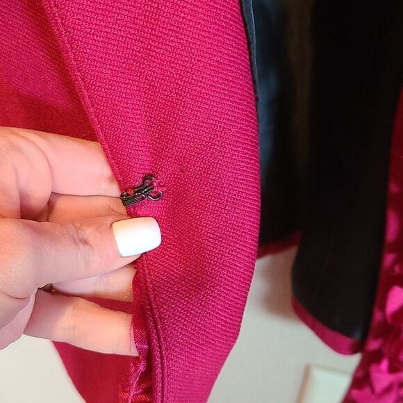 Coldwater creek womens burgendy ribbon detailed collar blazer size p8 - Picture 2 of 6